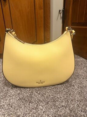 kate spade Pale Yellow Leather Crescent Shoulder Bag